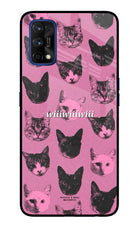 Pink Cats Realme 7 Pro Glass Case