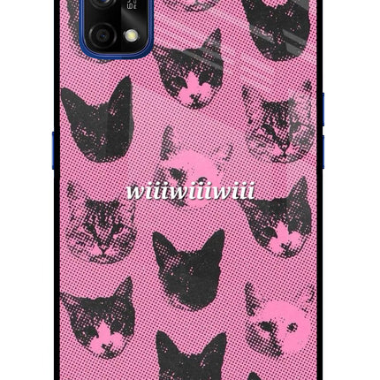 Pink Cats Realme 7 Pro Glass Case Back Cover by Casekaro