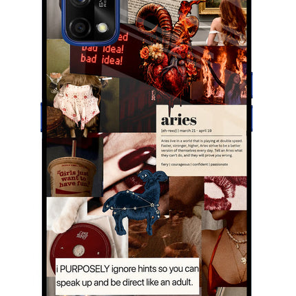 Zodiac Aries Realme 7 Pro Glass Case Back Cover by Casekaro