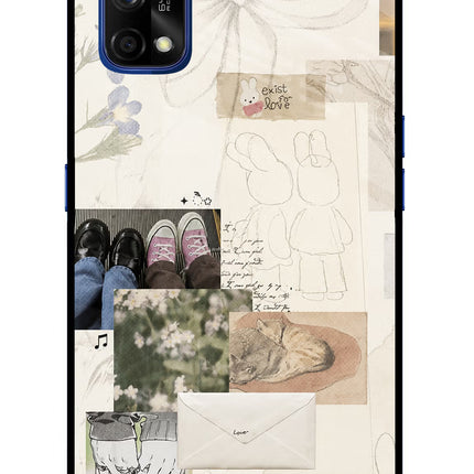 Soft Aesthetic Realme 7 Pro Glass Case Back Cover by Casekaro