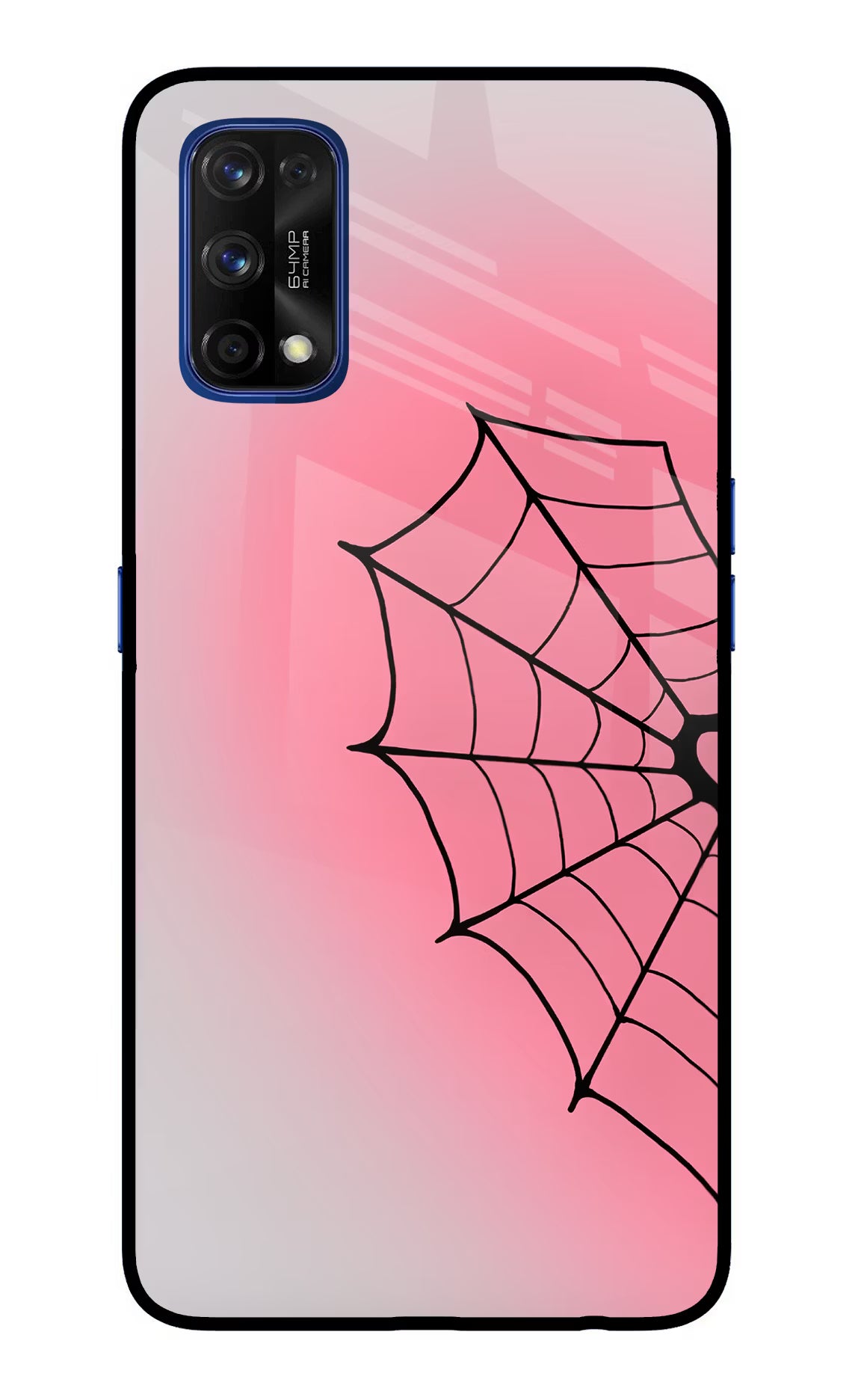 Pink Web Realme 7 Pro Glass Case