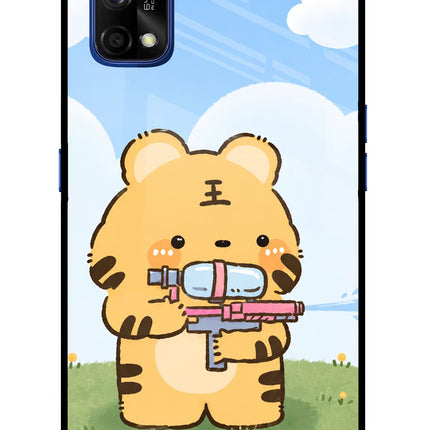 Tiger Treat Realme 7 Pro Glass Case Back Cover by Casekaro