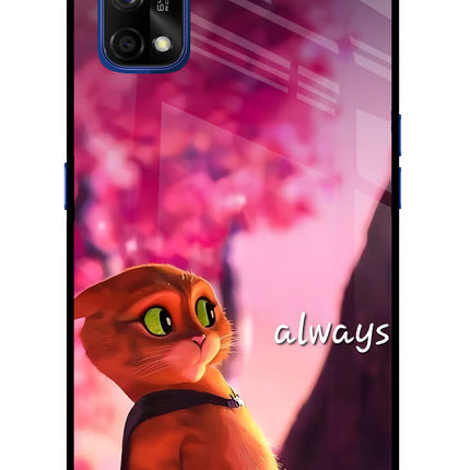 Always Cat Realme 7 Pro Glass Case Back Cover by Casekaro