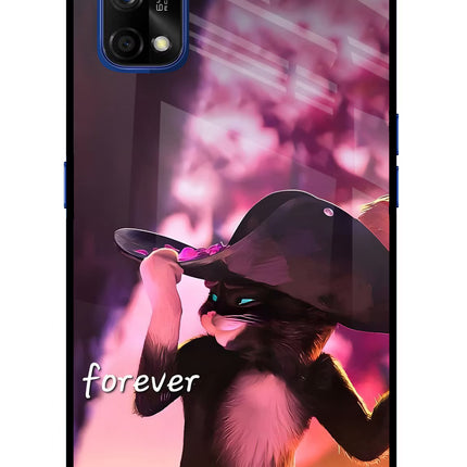 Forever Cat Realme 7 Pro Glass Case Back Cover by Casekaro