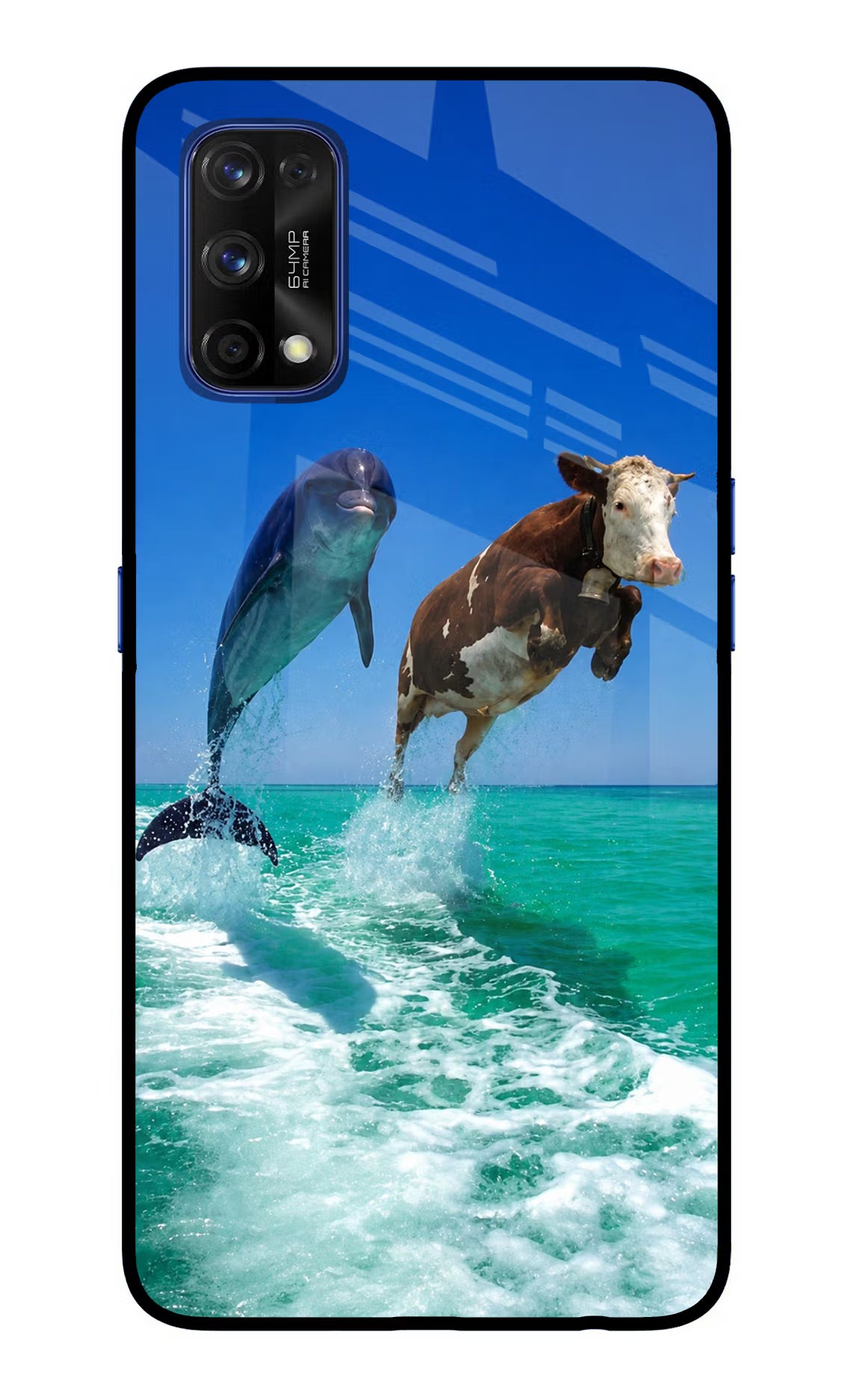 Dolphin vs Cow Realme 7 Pro Glass Case