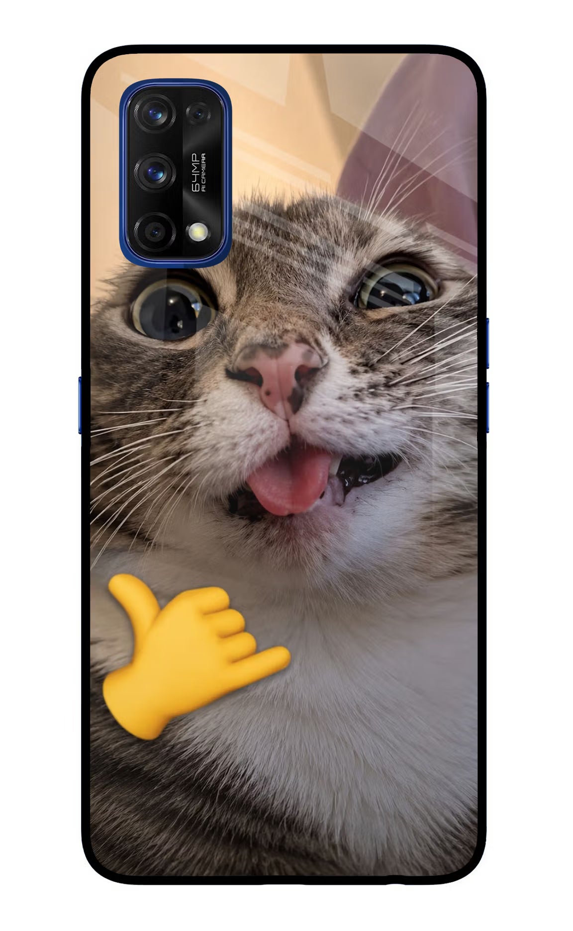 Silly Cat Call Realme 7 Pro Glass Case