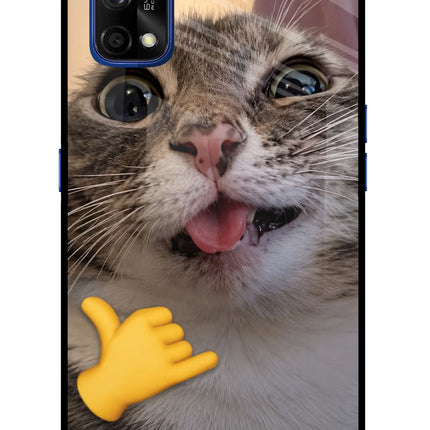 Silly Cat Call Realme 7 Pro Glass Case Back Cover by Casekaro