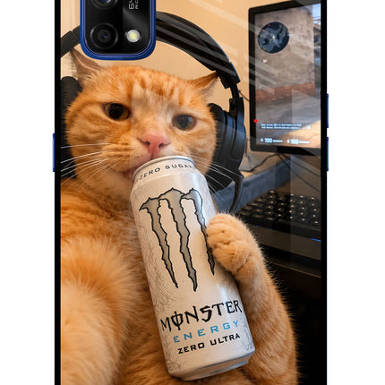 Gamer Cat Energy Realme 7 Pro Glass Case Back Cover by Casekaro