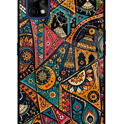 Folk Print Realme 7 Pro Glass Case