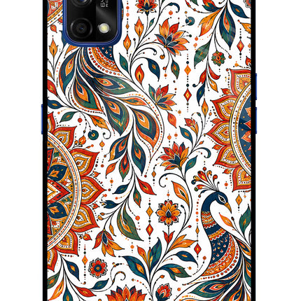 White Mayura Realme 7 Pro Glass Case