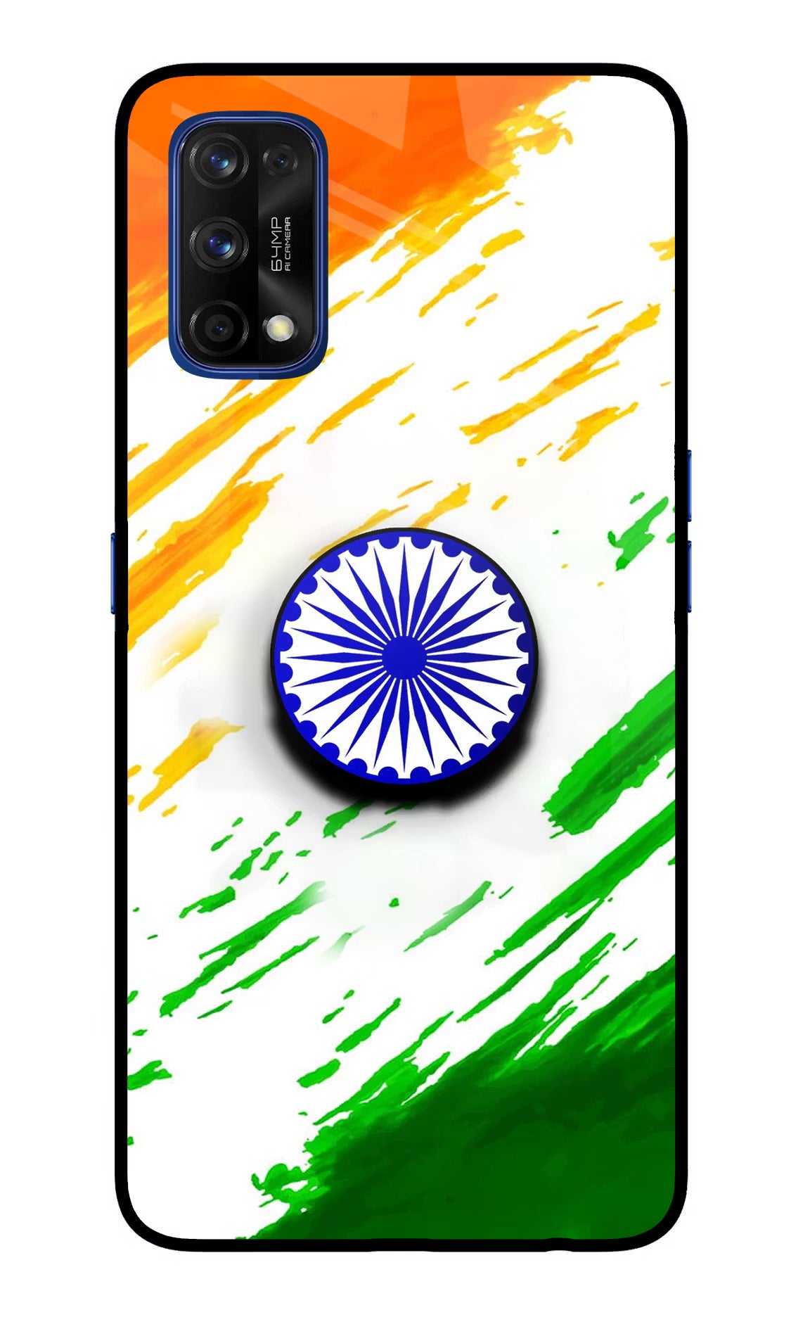 Indian Flag Ashoka Chakra Realme 7 Pro Glass Case