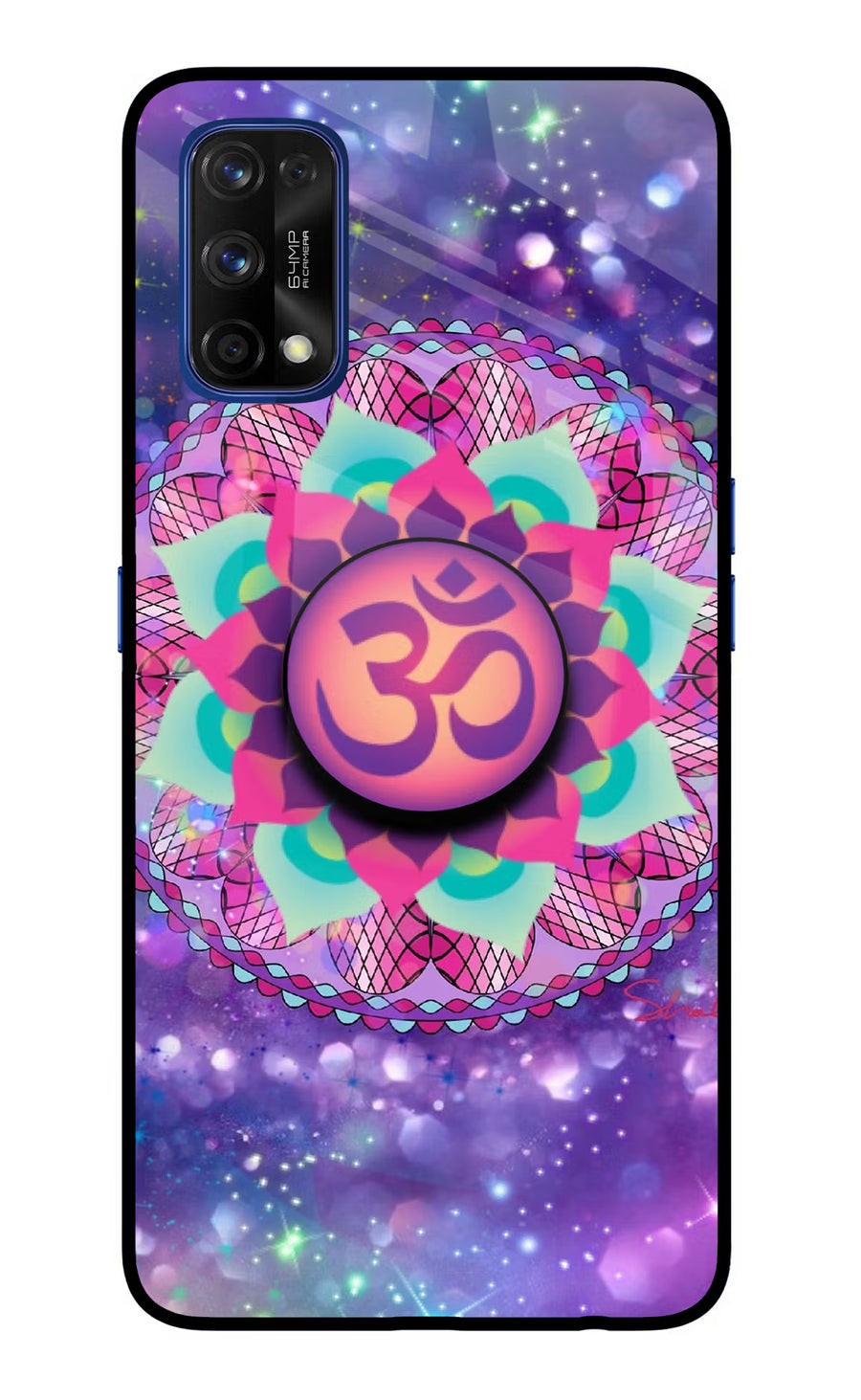 Om Purple Realme 7 Pro Pop Case, Glass case