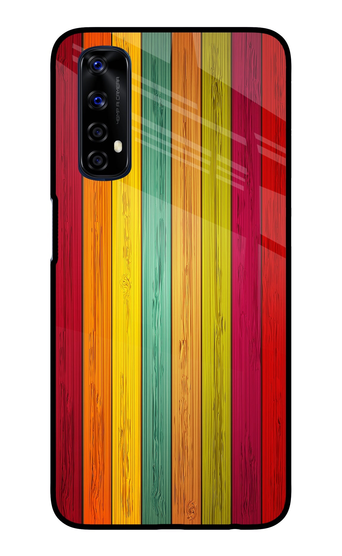 Multicolor Wooden Realme 7/Narzo 20 Pro Back Cover