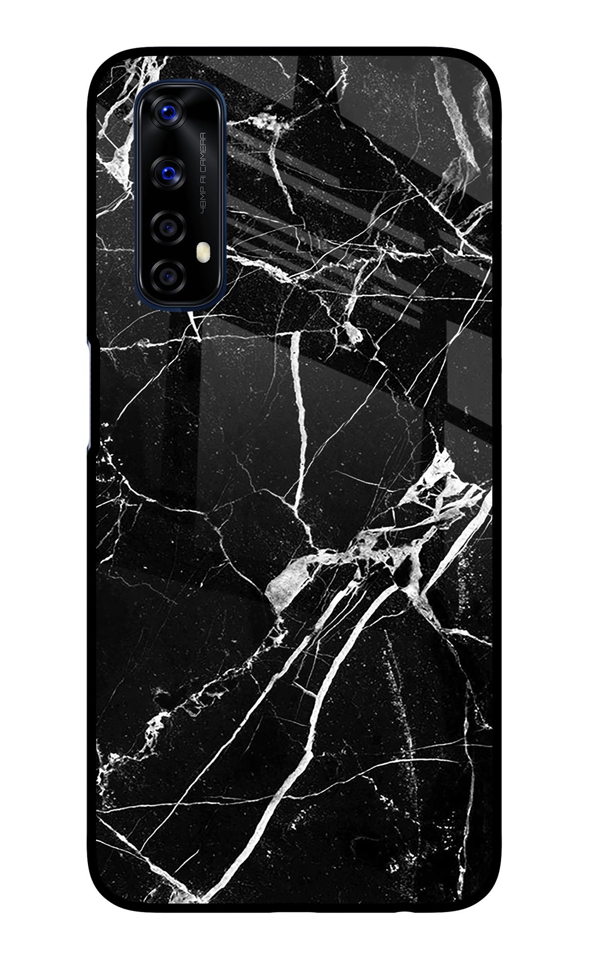 Black Marble Pattern Realme 7/Narzo 20 Pro Glass Case