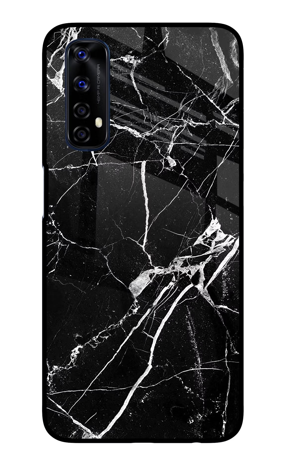 Black Marble Pattern Realme 7/Narzo 20 Pro Glass Case Back Cover by Casekaro