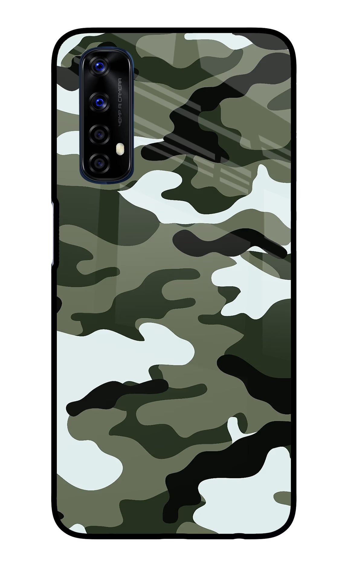 Camouflage Realme 7/Narzo 20 Pro Glass Case Back Cover by Casekaro