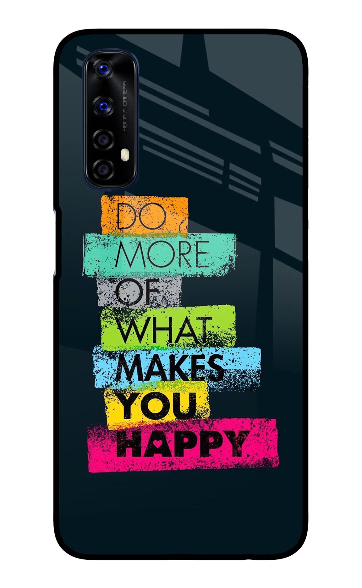 Do More Of What Makes You Happy Realme 7/Narzo 20 Pro Glass Case Back Cover by Casekaro
