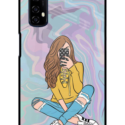 Selfie Girl Realme 7/Narzo 20 Pro Glass Case Back Cover by Casekaro