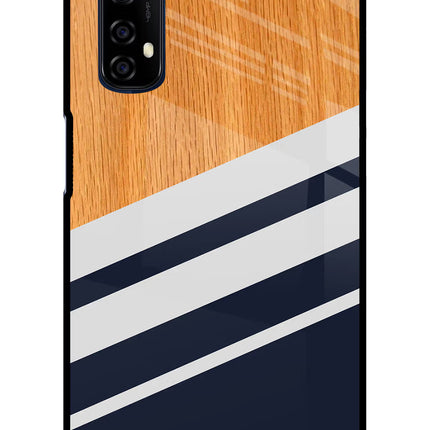 Blue and white wooden Realme 7/Narzo 20 Pro Glass Case