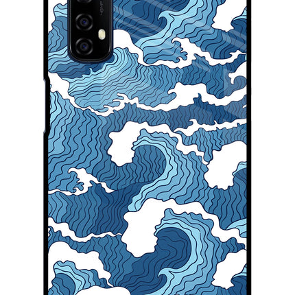 Blue Waves Realme 7/Narzo 20 Pro Glass Case Back Cover by Casekaro