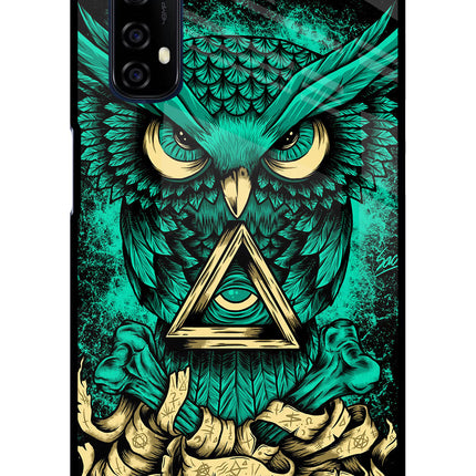 Green Owl Realme 7/Narzo 20 Pro Glass Case Back Cover by Casekaro