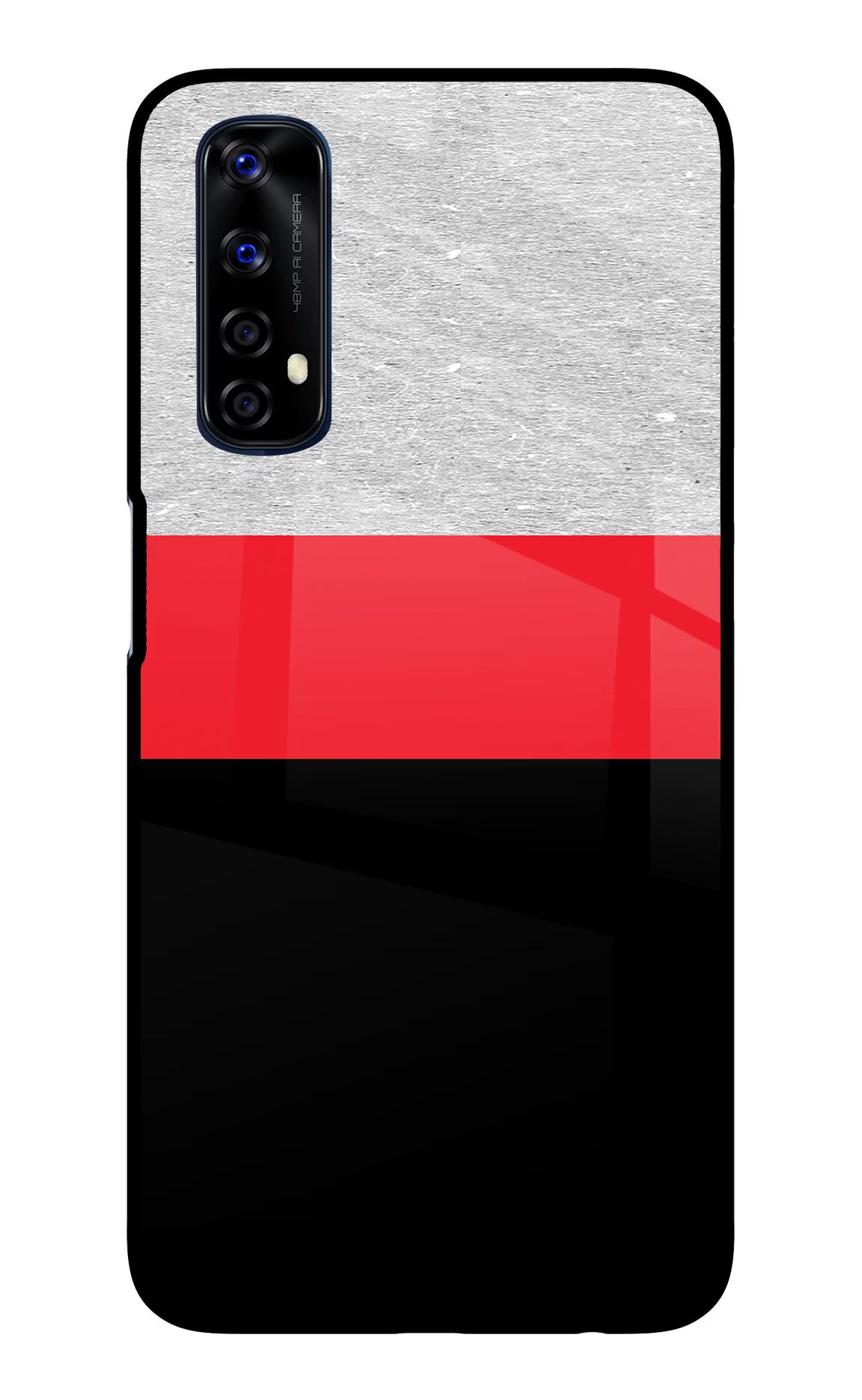 Tri Color Pattern Realme 7/Narzo 20 Pro Glass Case Back Cover by Casekaro
