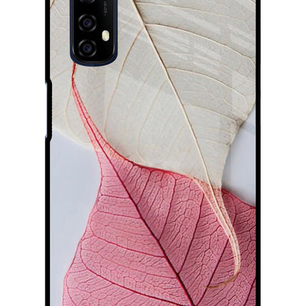 White Pink Leaf Realme 7/Narzo 20 Pro Glass Case Back Cover by Casekaro