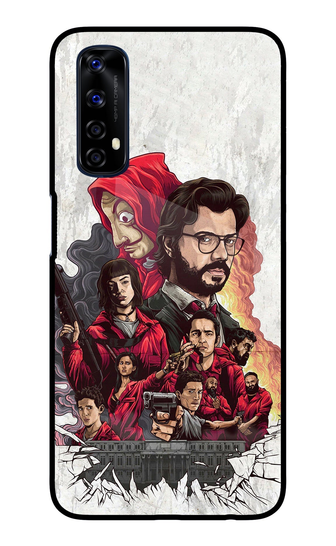 Money Heist Artwork Realme 7/Narzo 20 Pro Glass Case