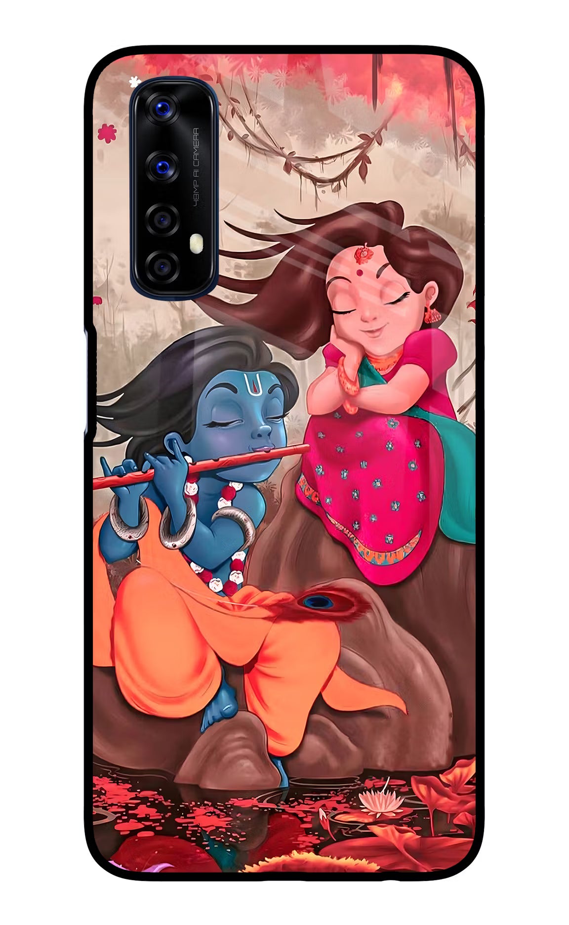 Radhe Krishna Realme 7/Narzo 20 Pro Glass Case Back Cover by Casekaro