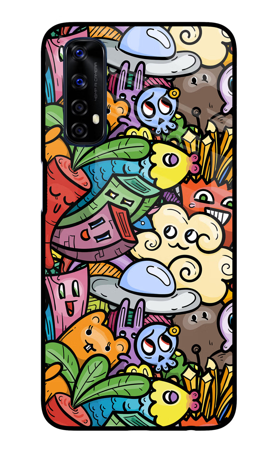 Veggie Doodle Realme 7/Narzo 20 Pro Back Cover, Glass case