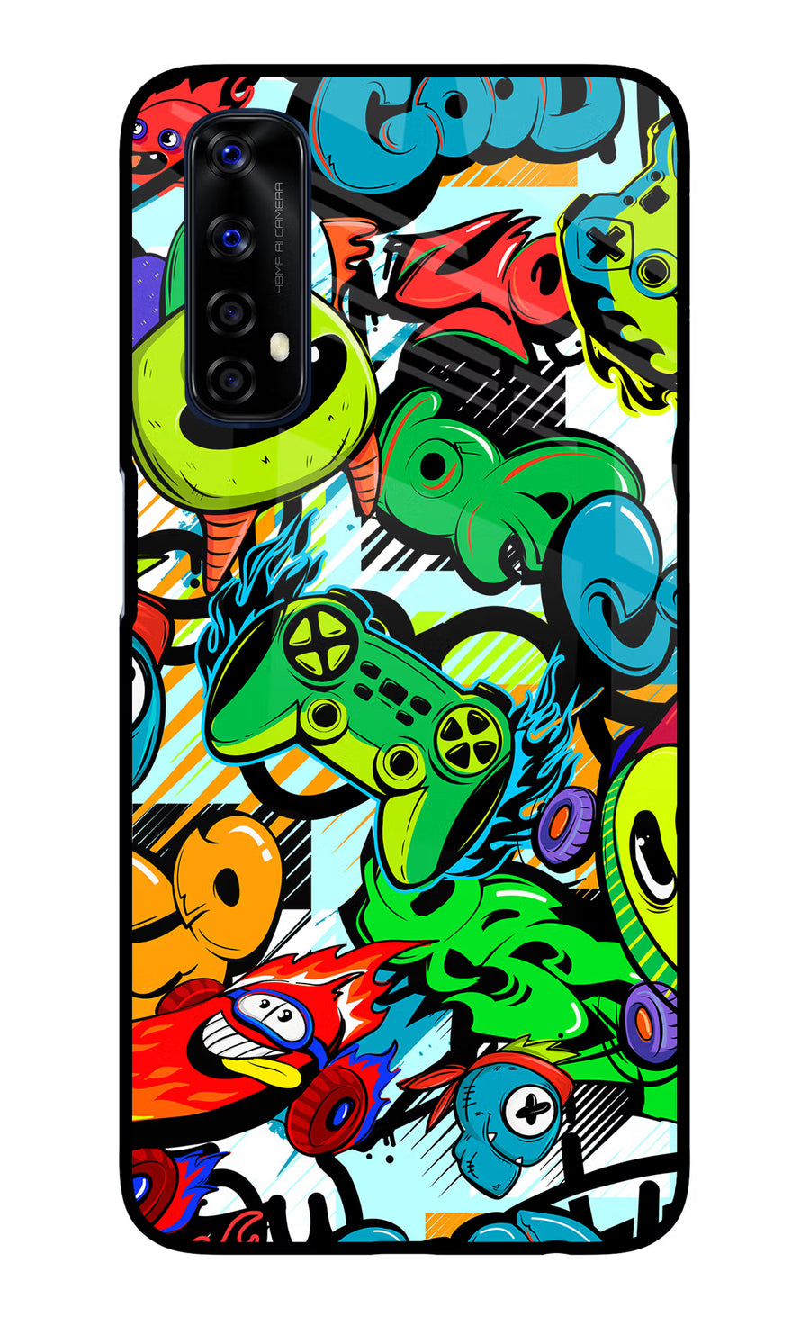 Game Doodle Realme 7/Narzo 20 Pro Back Cover, Glass case