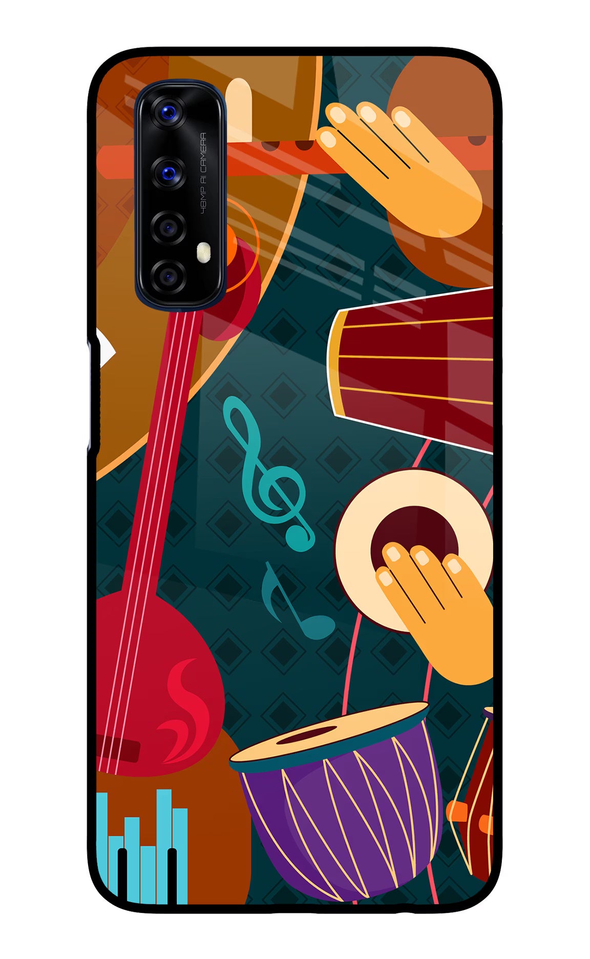 Music Instrument Realme 7/Narzo 20 Pro Glass Case Back Cover by Casekaro