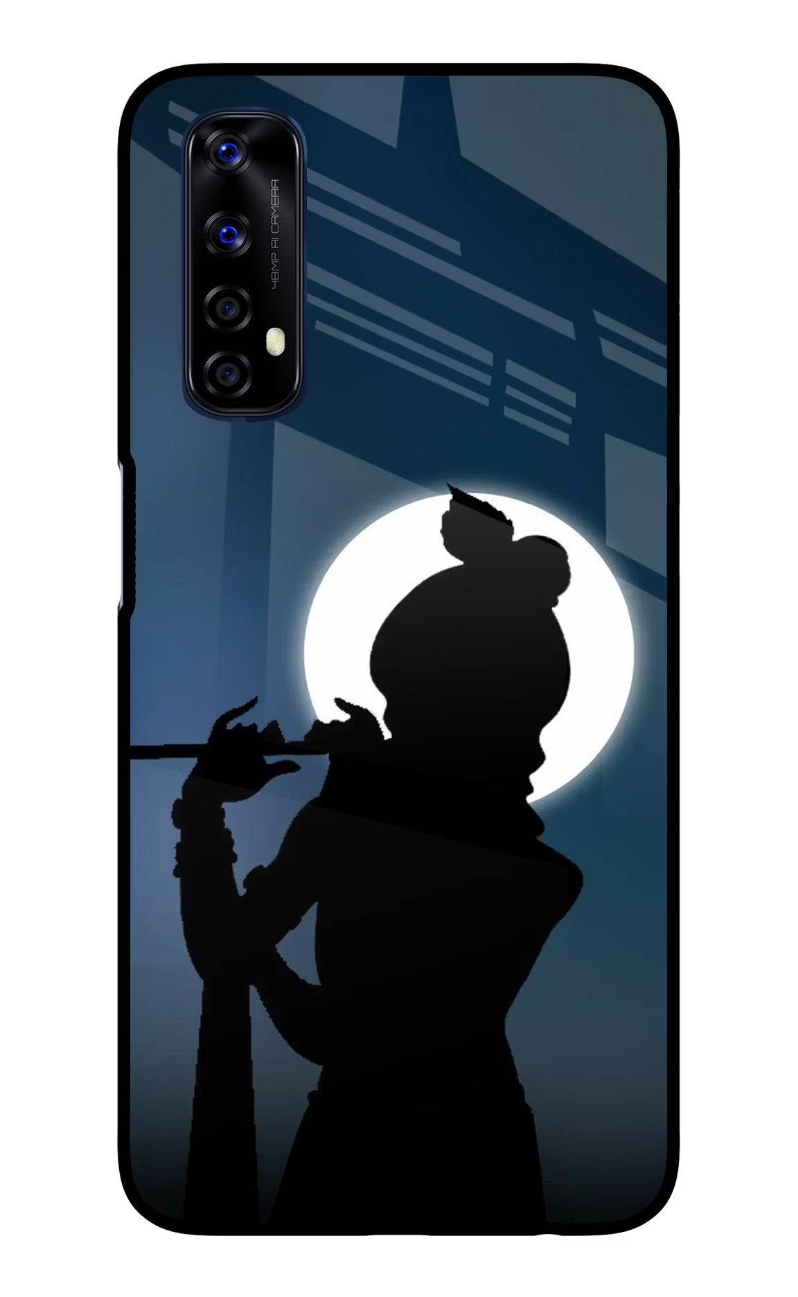 Shri Krishna Silhouette Realme 7/Narzo 20 Pro Glass Case Back Cover by Casekaro
