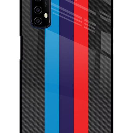 BMW Stripes Pattern Realme 7/Narzo 20 Pro Glass Case Back Cover by Casekaro