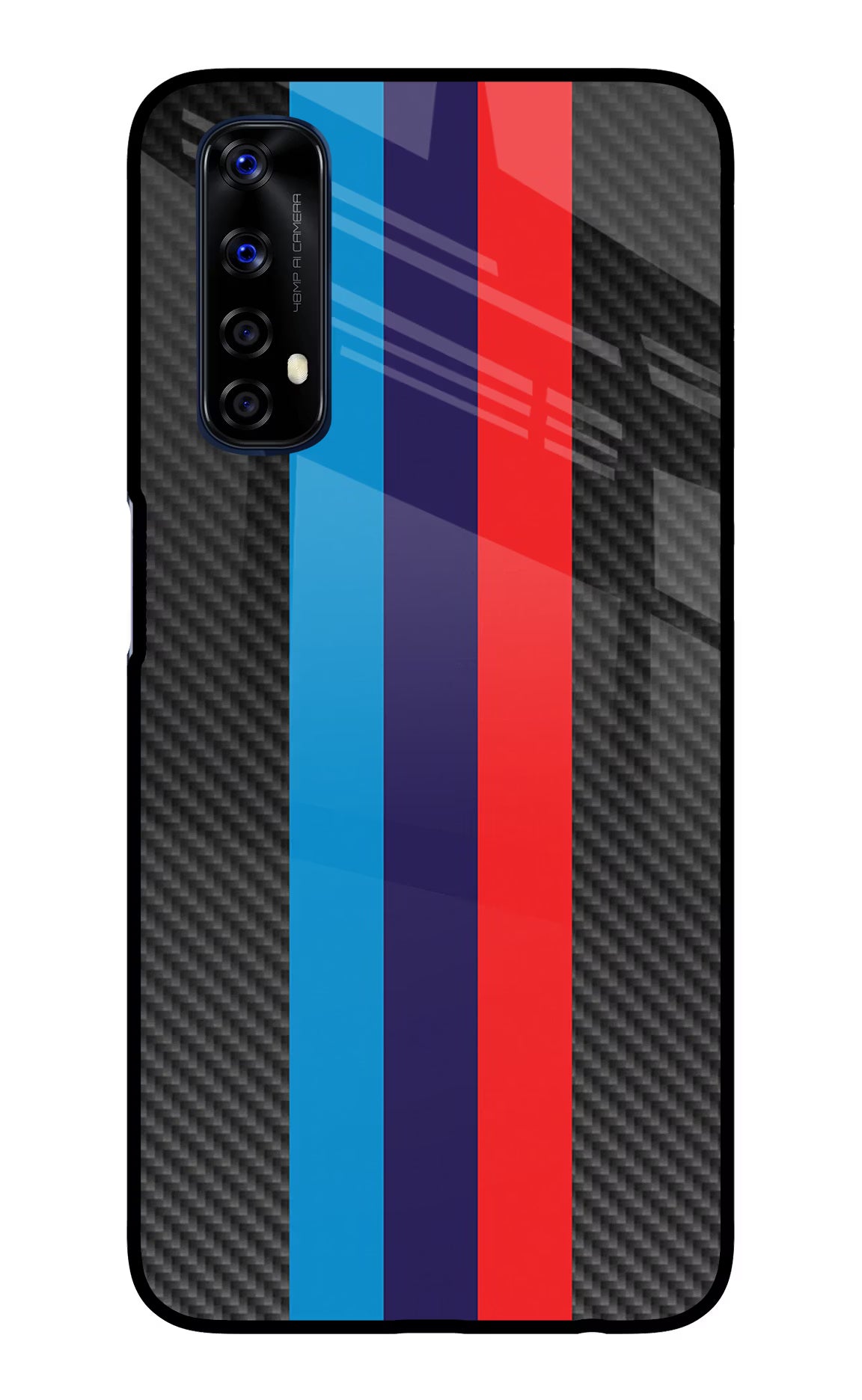 BMW Stripes Pattern Realme 7/Narzo 20 Pro Glass Case Back Cover by Casekaro