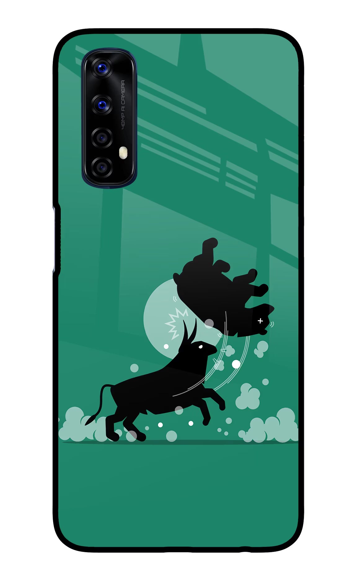 Bull Conqueror Realme 7/Narzo 20 Pro Glass Case Back Cover by Casekaro