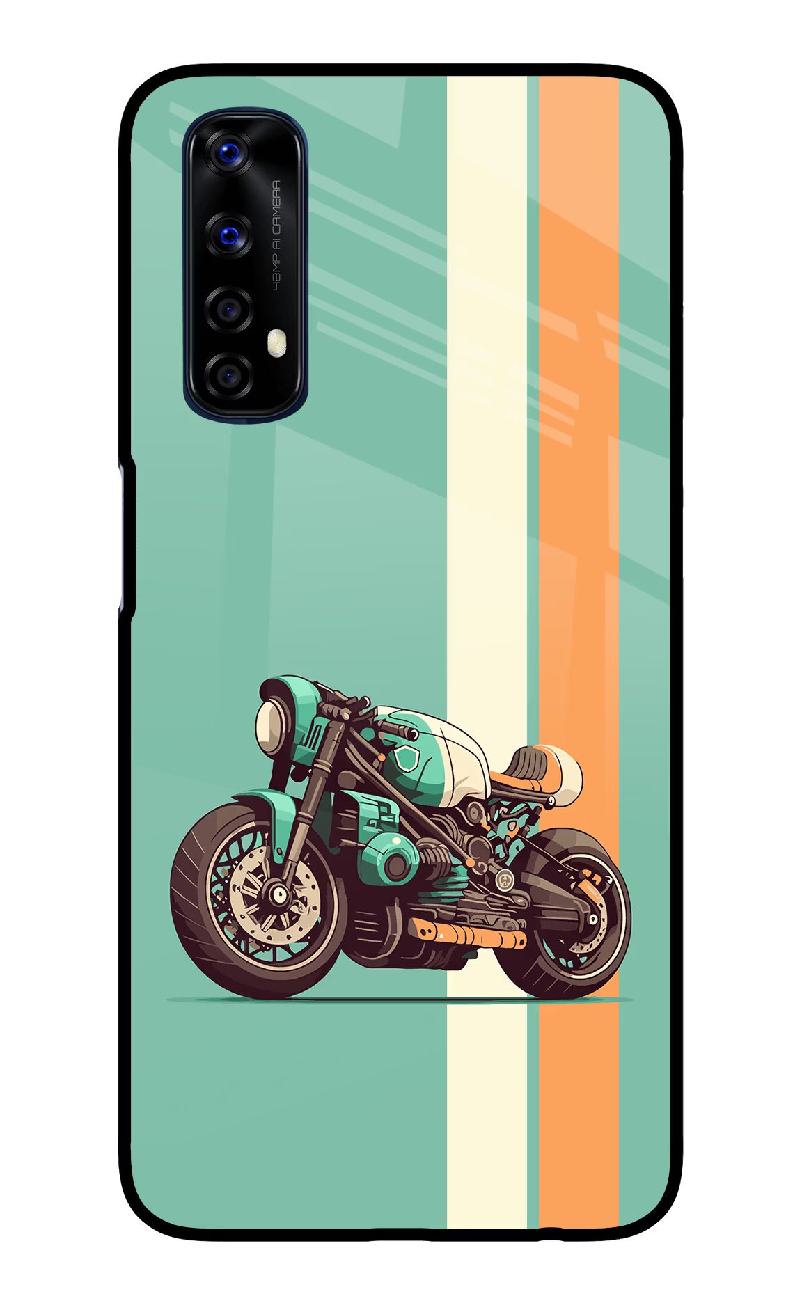 Striped Moto Drift Realme 7/Narzo 20 Pro Glass Case Back Cover by Casekaro