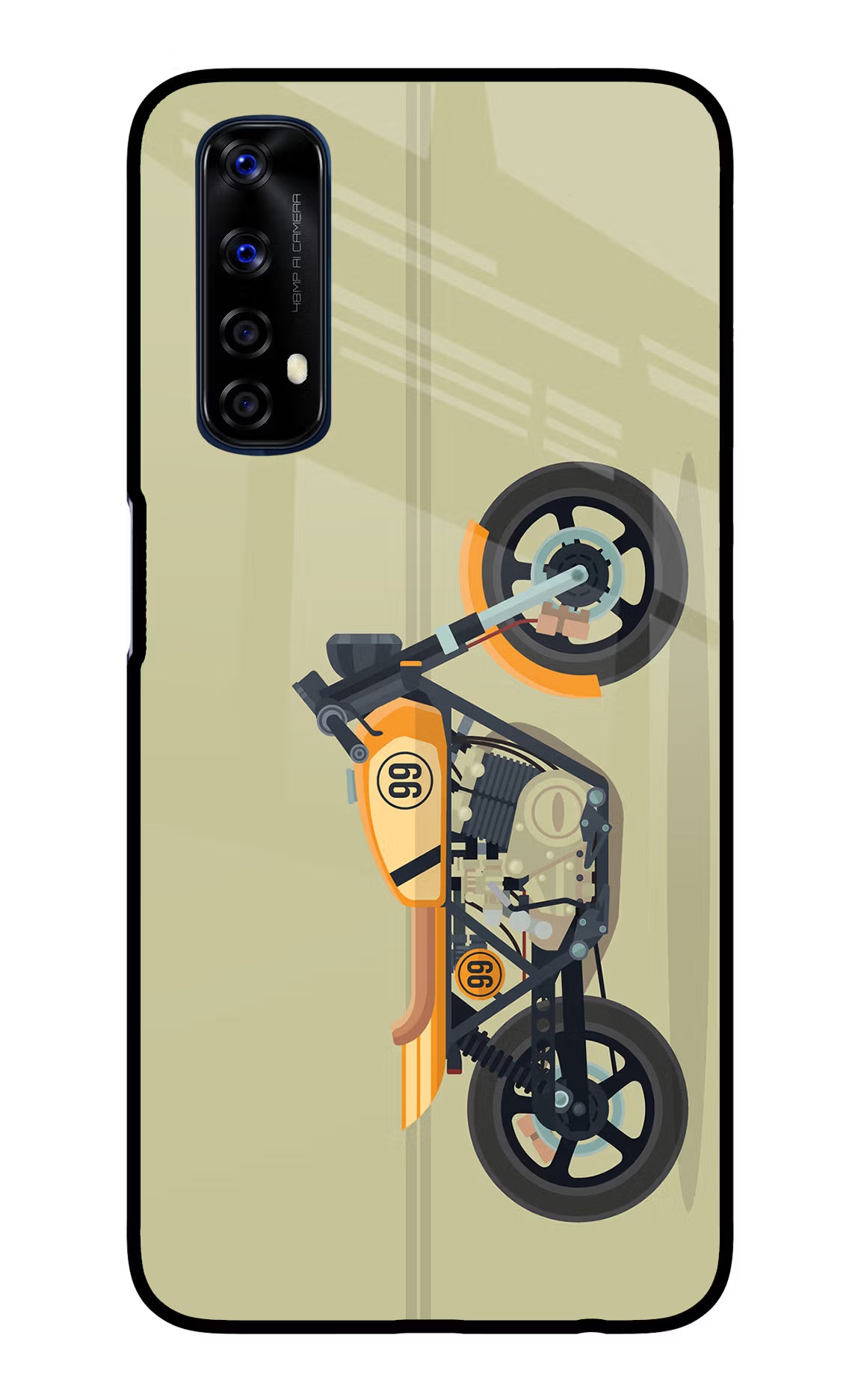 Vertical Speedster Realme 7/Narzo 20 Pro Glass Case Back Cover by Casekaro