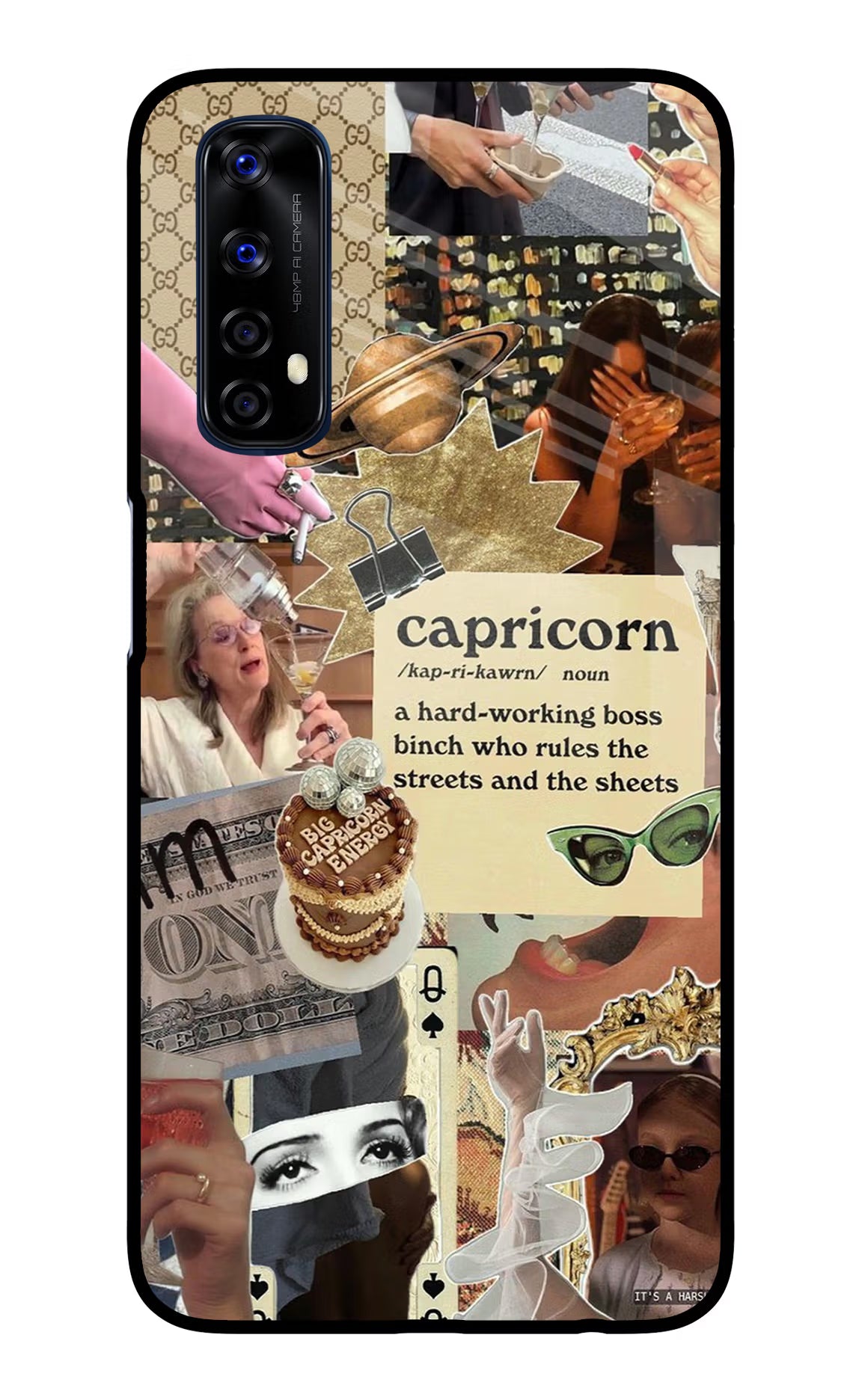 Capricorn Zodiac Realme 7/Narzo 20 Pro Glass Case Back Cover by Casekaro