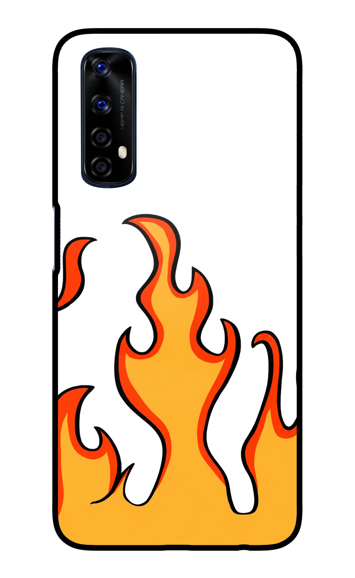 Fired Up – White Realme 7/Narzo 20 Pro Glass Case
