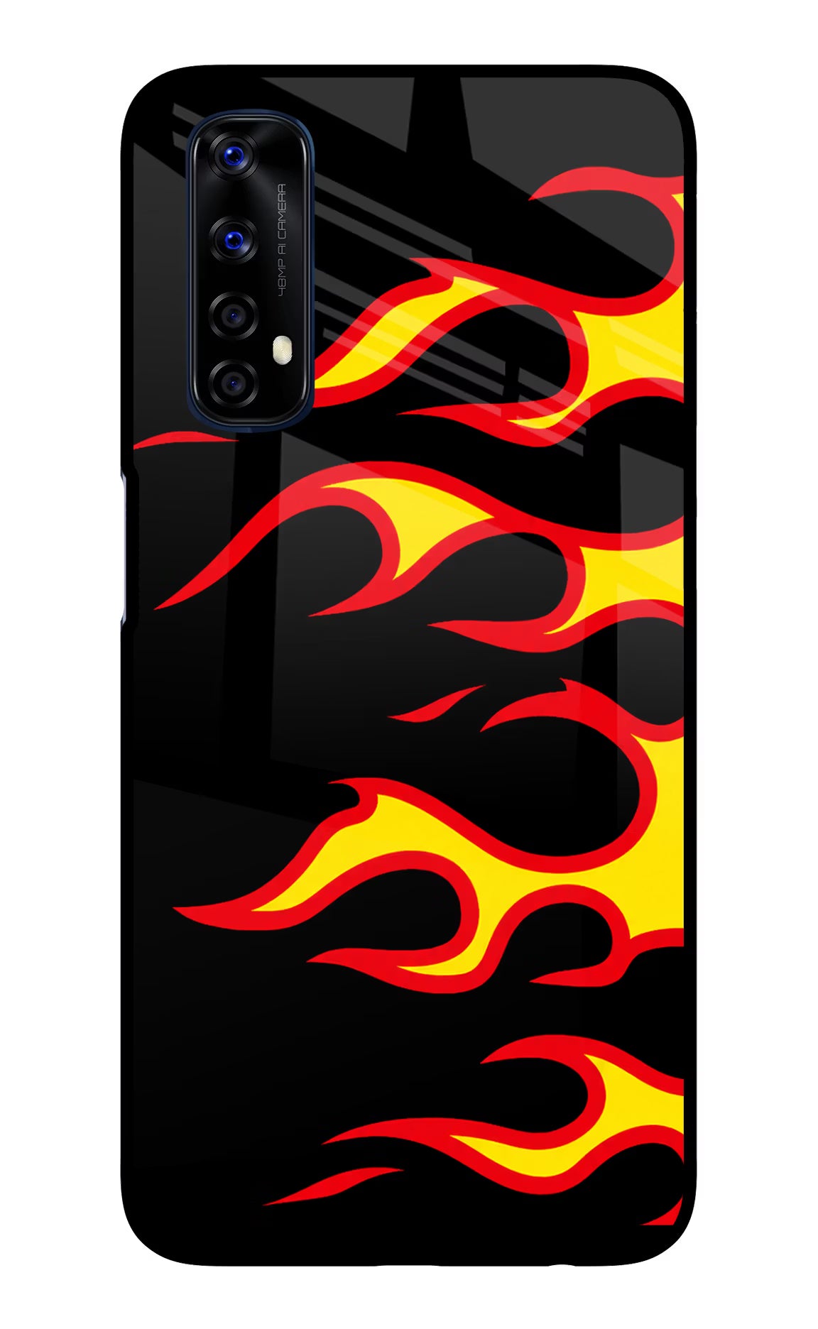 Side Sweep Flames Realme 7/Narzo 20 Pro Glass Case