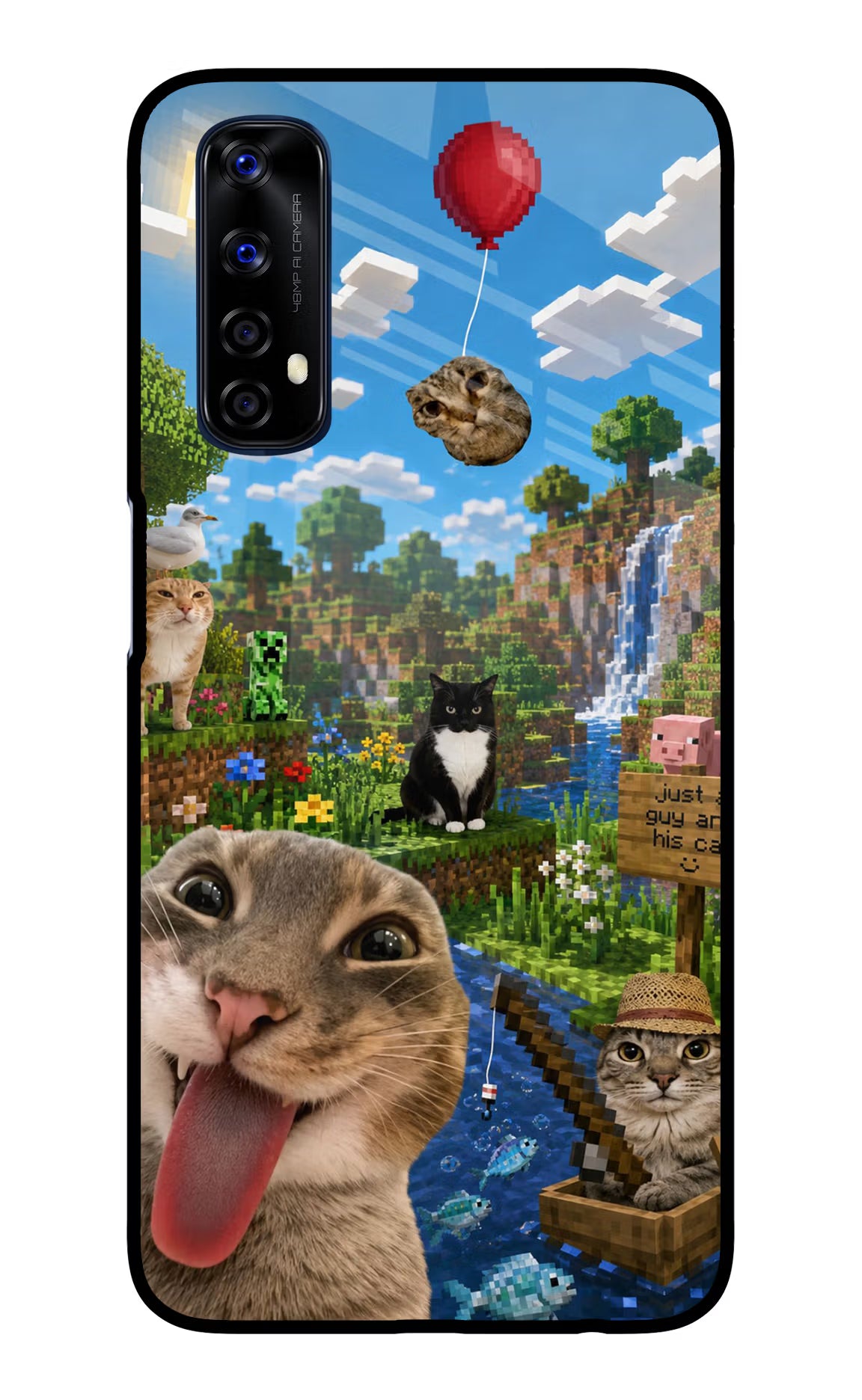 Minecraft Cat Chaos Realme 7/Narzo 20 Pro Glass Case
