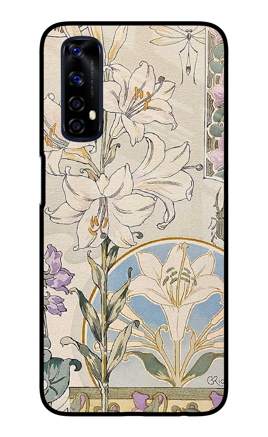 White Lily Realme 7/Narzo 20 Pro Back Cover, Glass case