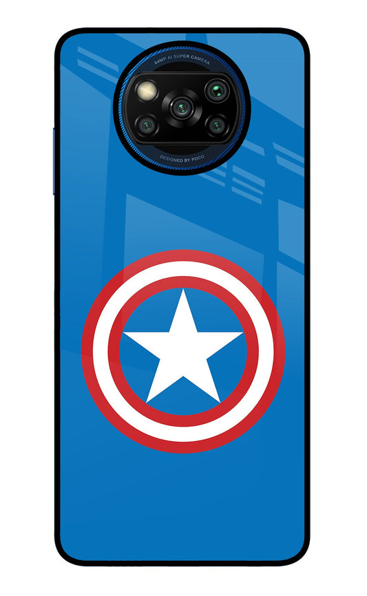 Captain America Logo Poco X3/X3 Pro Glass Case