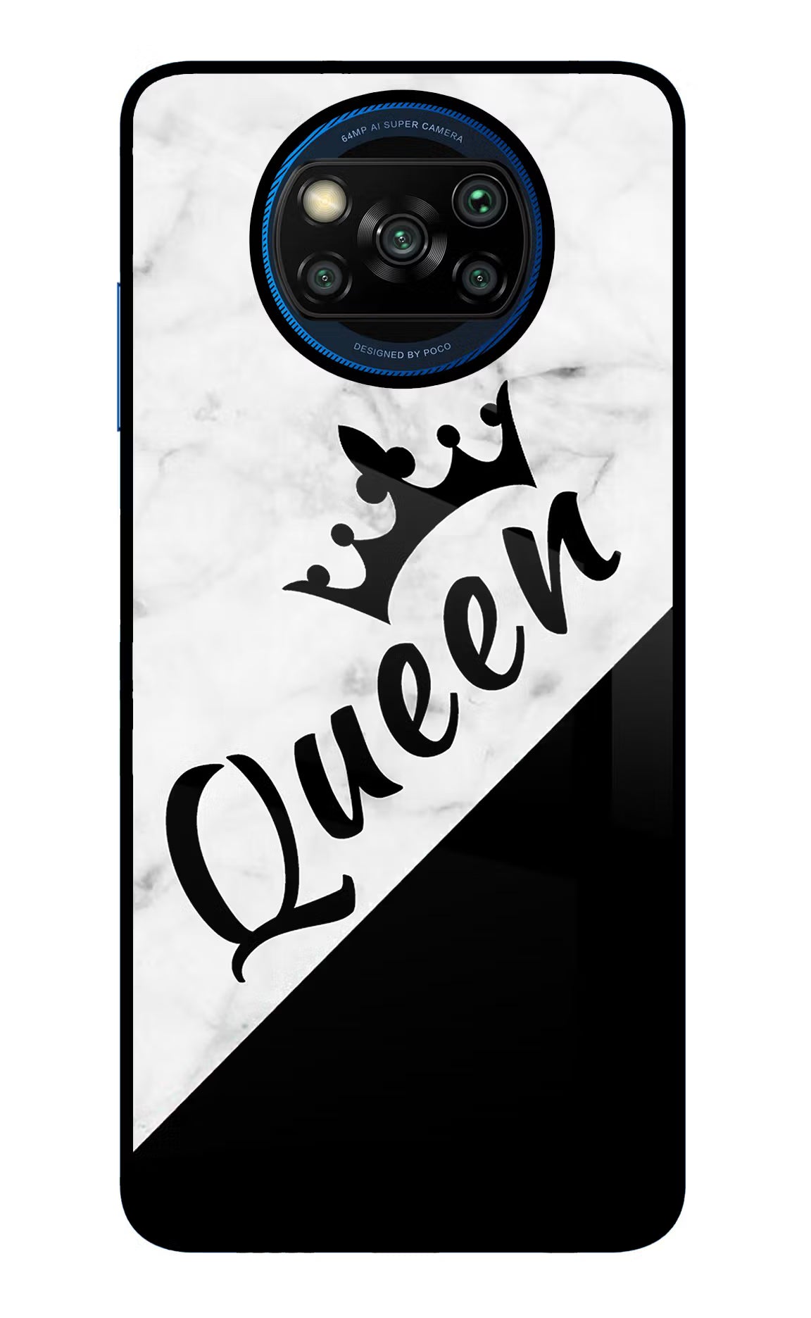 Queen Poco X3/X3 Pro Glass Case Back Cover by Casekaro