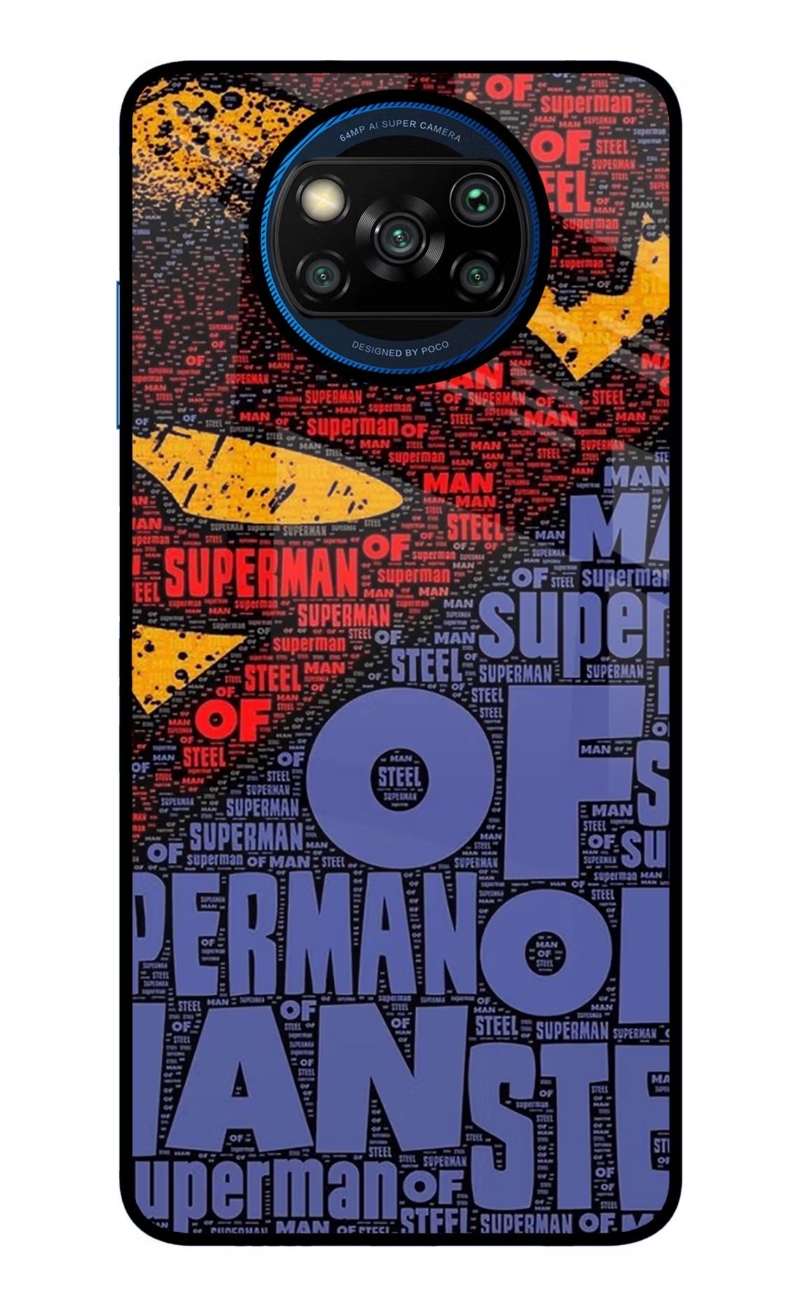 Superman Poco X3/X3 Pro Glass Case Back Cover by Casekaro