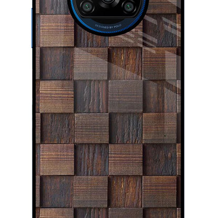 Wooden Cube Design Poco X3/X3 Pro Glass Case