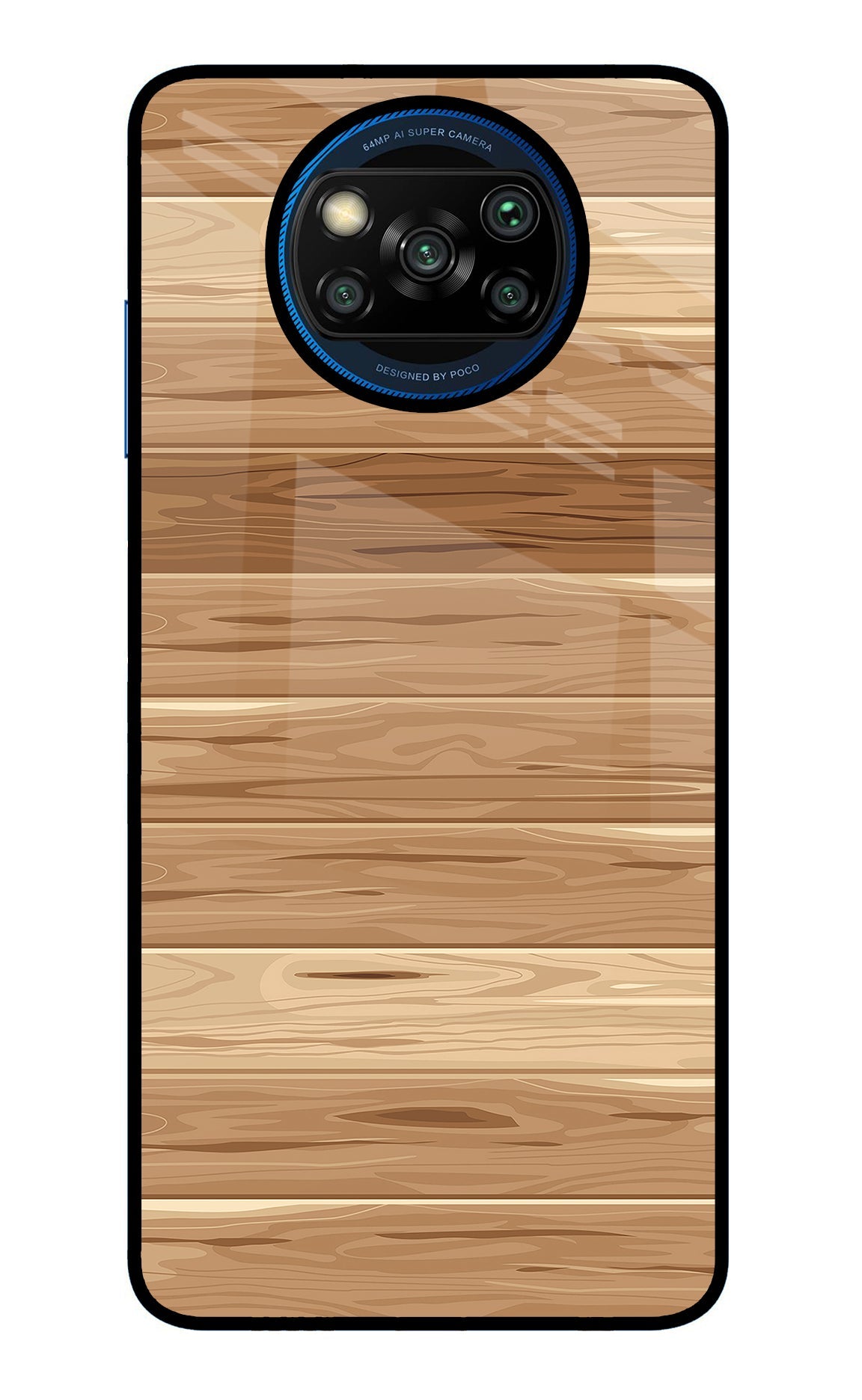 Wooden Vector Poco X3/X3 Pro Glass Case