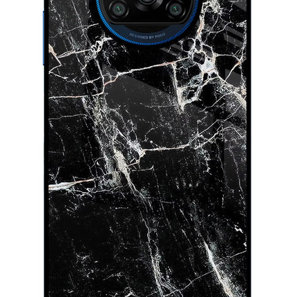 Black Marble Texture Poco X3/X3 Pro Glass Case