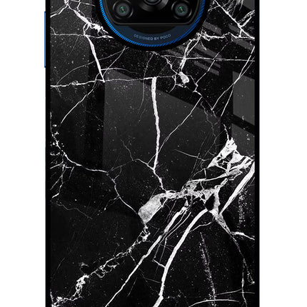 Black Marble Pattern Poco X3/X3 Pro Glass Case